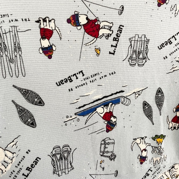 L.L. Bean Women’s Ski Underwear Pajama One piece Novelty print Waffle Blue M - Picture 14 of 14